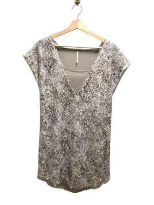 Free People Midnight Dreamer Metallic Sequin Tunic Silver Size XS Glam Wedding thumbnail 2