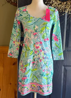 Lilly Pulitzer Bali Blue Beacon Long Sleeve Dress size XS NWT thumbnail 1