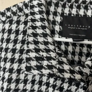NWOT Sanctuary Ashley Jacket / Top Bouclé Houndstooth Size L thumbnail 5