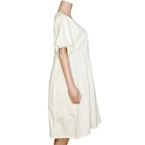 COS Puff Sleeve Organic Cotton Denim Mini Dress, White, 12 (US) thumbnail 11
