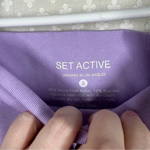 Set Active Light Purple Seamless High Rise Leggings‎ thumbnail 3