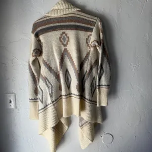Roxy Aztec Southwestern Geometric Print Waterfall Cardigan Sweater‎ Size S thumbnail 4