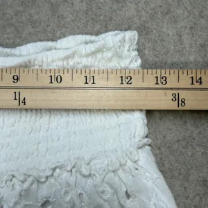 American Eagle Women S White‎ Boho Cottagecore Eyelet Coastal Fairy Mini Skirt thumbnail 4