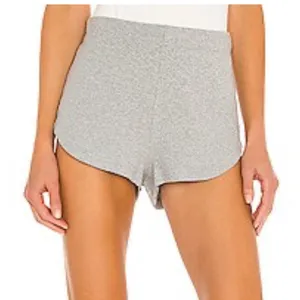 Free People Movement Size Large Heathered Grey Luxe Ribbed Snap Short Lounge‎ thumbnail 1