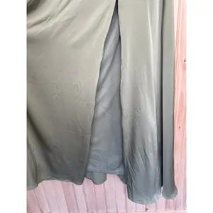 NWT Lulus Elegant Confidence Sage Satin Flutter Sleeve Cutout Maxi Dress Size S thumbnail 5