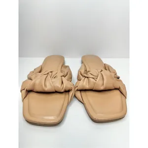 Marc Fisher Sandals Size‎ 8.5 Tan Square Open Toe Knot Detail thumbnail 8