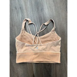 Lululemon Ebb to Street Bra Light Support Peach Longline Strappy Back 6 thumbnail 2