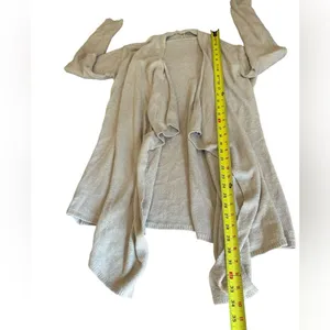 Barefoot Dreams Cozy Chic Lite Knit Beige Cardigan Sweater Waterfall Open Front thumbnail 7