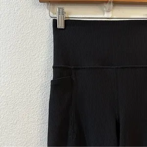 Athleta Salutation Stash Flare Pant Ribbed‎ Leggings Women's Black Size XS thumbnail 6