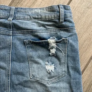 Trendy Blue Distressed Mini Skirt Size M thumbnail 6