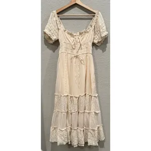 NEW Free People Falling Sun Puff Sleeve Midi Dress Size XS thumbnail 14