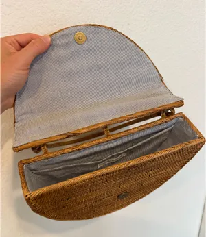 Anthropologie Bali Half-Circle Satchel Bag Neutral thumbnail 3