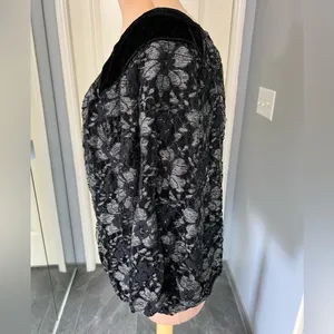 Max Edition Women's Black Lace Overlay Velvet Pullover‎ Top Size XL Whimsigoth thumbnail 5