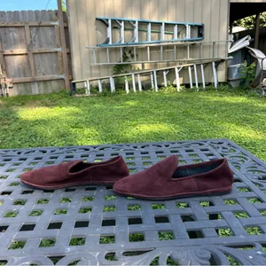 Aquatalia Size 8.5 Suede Made In Italy Ballet‎ Flat Loafers burgundy thumbnail 4