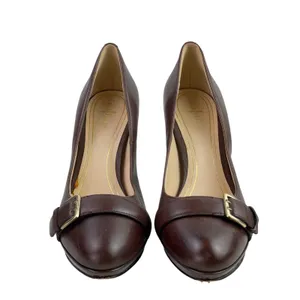Cole Haan Chelsea Brown Buckle Almond Toe Stiletto Heels Pumps Shoes Size 8.5 thumbnail 2