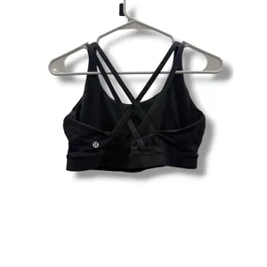 Lululemon‎ Energy Bra Womens 10 Black Strappy Back Medium Support W2326S thumbnail 2