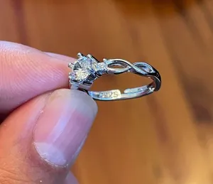 S925 Adjustable Zircon silver ring thumbnail 9