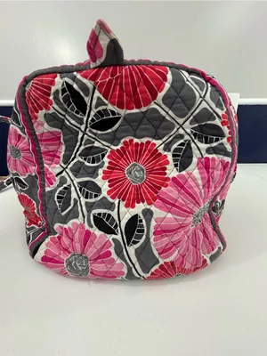 Vera Bradley Large Duffel Bag Cherry Blossoms Retired Pink Red Gray Floral thumbnail 4