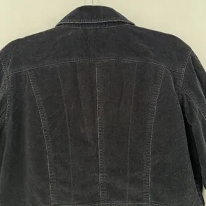 Rafaella Velvet Jacket Women 14 Black Button Front Peplum Trucker Stretch Y2K thumbnail 4