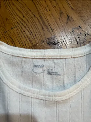Aerie White Pointelle T-Shirt thumbnail 2