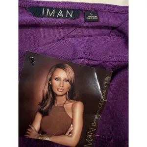 NWT IMAN Global Chic purple Sleeveless sequin cowl neck Sweater Lightweight L thumbnail 5