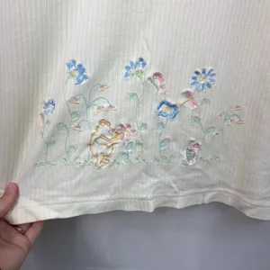 Vintage Disney Store cream embroidered Winnie the Pooh ribbed lace‎ casual top thumbnail 4