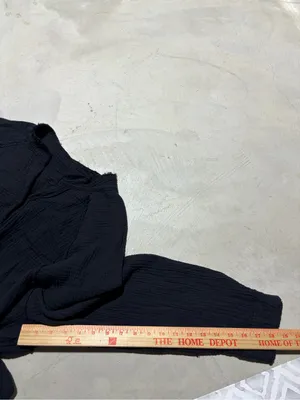 Aerie black button gauzy coverup shirt medium thumbnail 4