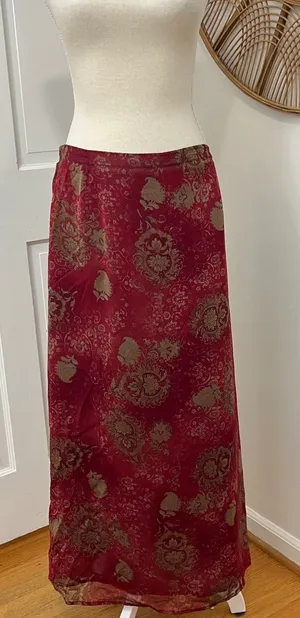 Versailles Dark Romantic Maxi Skirt XL Chiffon Y2K Ethereal Whimsigoth Fall thumbnail 1
