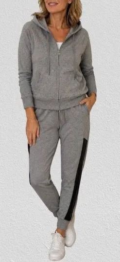 Victoria's Secret Woman’s Tracksuit Set Gray Zip Hoodie Joggers, Sz S thumbnail 1