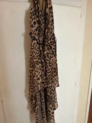 Juniors Leopard Print Sleeveless Maxi Dress with Belt thumbnail 4