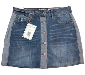 Princess Polly NWT Two Tone Denim Mini Skirt Button Front Women’s 7 thumbnail 1