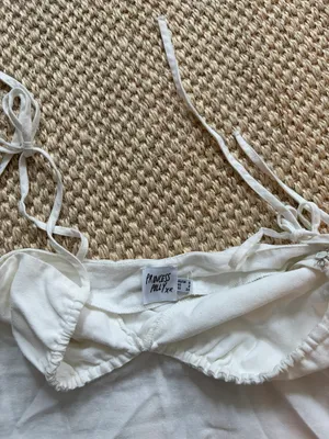 Princess Polly White Linen Tank thumbnail 2