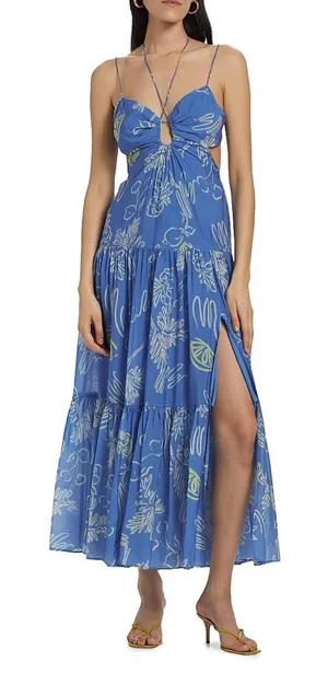 Astr the label blue and lemon dress thumbnail 1