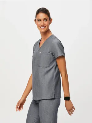 Figs Catarina Graphite Heather Gray Scrub Top Shirt Size XS thumbnail 3