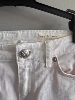 Rag‎ & Bone Dre Low Rise Slim Boyfriend Jeans White Size 24 thumbnail 3