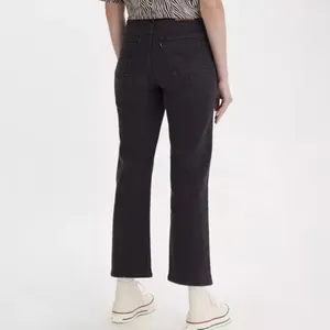 Levi's Black Vintage Wash Ribcage Straight Highest High Rise Ankle Denim Jeans thumbnail 3