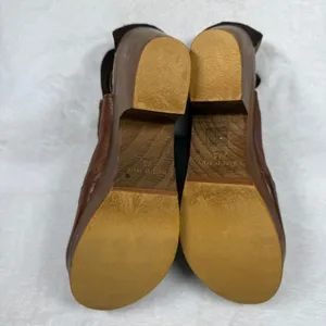 Free People Brown Leather Wooden Platform Clog Booties‎ Made in Spain 40 1012 thumbnail 11