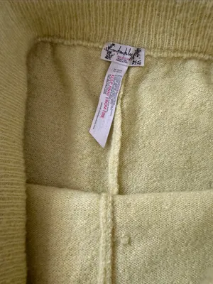 Free People Mohair Blend Cozy Knit Drawstring Lounge Shorts In Yellow Size S thumbnail 2