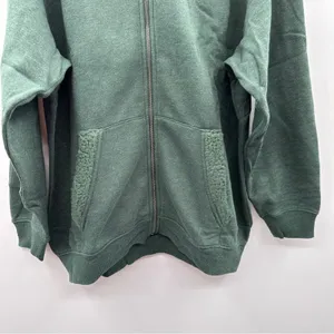 Aerie‎ Green Long Sleeve Full Zip Fleece Inside Hooded Jacket Sz M NEW thumbnail 2