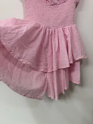 WHITE FOX BOUTIQUE Light Pink Ruffled Smocked Tiered Romper Size XSmall thumbnail 3