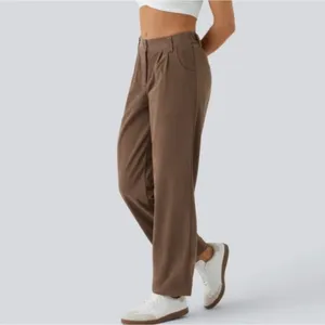 Halara AuraCord Cloud‎ Brown Corduroy Pleated High Waisted Pants Medium NWT thumbnail 13