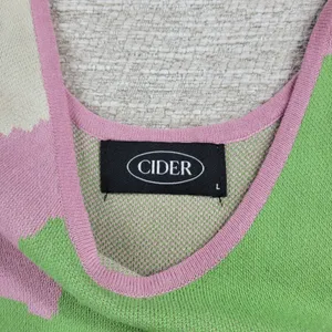 Cider Swirl Knit Dress L Pink Green Midi Y2K Spaghetti Strap Psychedelic Retro thumbnail 3