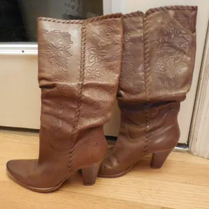 Womens Bronx Leather Western 3 1/2" Heel Boots 8 thumbnail 2
