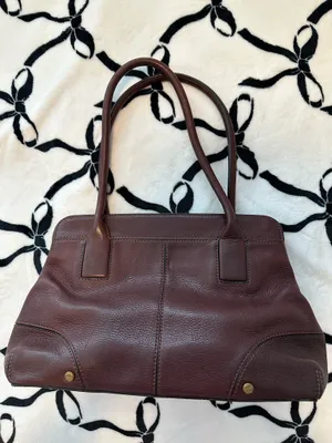 Vintage Y2K style Oroton Classic Women's Leather Bag - Burgundy/Maroon thumbnail 6