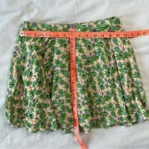 Chelsea & Violet Floral Wrap Mini Skirt Pink Green Women's Small NWOT thumbnail 6