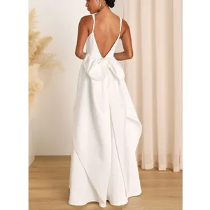 Lulus Lux Bridal NWOT Blissfully Beloved Ivory Backless A-Line Bow Wedding Dress thumbnail 4