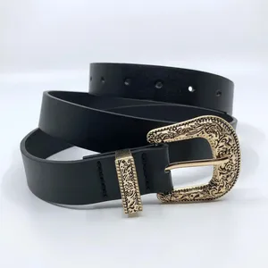 Y2K Coastal Cowgirl Black Gold Ornate Buckle Belt, 36–43.5 Inches, X7GA1136 thumbnail 5