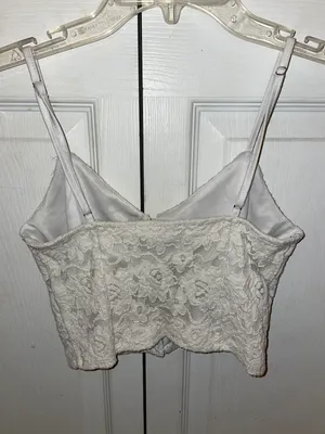 white lace crop top thumbnail 2