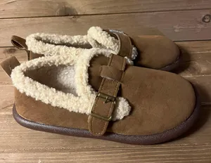 Women's fluffy trim moccasins size 230/ 6.5 Tan thumbnail 1