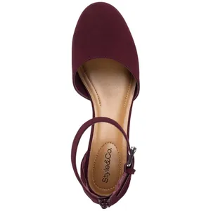 Style & Co. Two Piece Stacked Heel Dress Pumps Berry Microsuede Purple 8.5M thumbnail 11